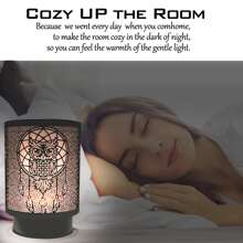 Battery Operated Table Lamp, Cordless Lamps for Home Decor, Battery Powered Nightlight with LED Bulb with Timer, Decorative Lights for Living Room Bedroom Tabletop Entryway Centerpiece Gift - Black - View 3