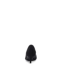 Women's Low Stiletto Heel Pointed Toe Court Pumps, Elegant Fashion Solid Color Shoes - 黑色 - 查看 5