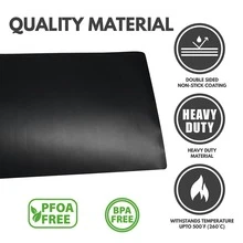 1pc, Non-Stick Oven Protector Mat, Heavy Duty Nonstick Oven Rack Liners To Protect Convection, Electric, Gas, & Microwave Ovens, Heat Resistant Baking Mat - Black - View 4