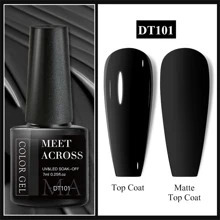 MEET ACROSS 7ml Black Nail Polish Gel, Nail Art Supplies, Semi-Permanent Nail Polish, Removable LED UV Gel Nail Polish, Nail Design, Home Nail Salon Gift - Black - View 3