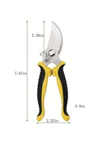 1入組花園修枝剪帶扣飾不銹鋼刀片水果園藝剪刀多功能修樹枝剪刀適用於植物園藝修剪園林工具大剪刀&剪刀 - 黃色 - 查看 7
