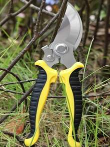 1入組花園修枝剪帶扣飾不銹鋼刀片水果園藝剪刀多功能修樹枝剪刀適用於植物園藝修剪園林工具大剪刀&剪刀 - 黃色 - 查看 6