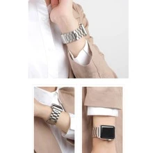 1入組銀色商務風格金屬表帶+防震屏幕保護殼，適用於Apple Watch 40mm 41mm 44mm 45mm 49mm，適用於Apple Watch系列Ultra/SE/8/7/6/5/4智能手表帶和保護殼配件 - 銀色 - 查看 5