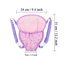 Baby Doll Carrier Doll Backpack Carrier for American Doll 15 Inch to 18 Inch Dolls - 紫色 - 查看 2