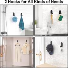 5pcs/Set No-Drill Bathroom Accessories Kit, Stainless Steel Bathroom Hardware Set, Including Towel Bar, Wall Mounted Towel Holder, Toilet Paper Holder, Wall Hooks, Robe Hooks Bathroom Accessories Bathroom Tools - Black - View 5