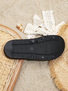 Giày Sandal Đế Dày Thời Trang Màu Đen Cho Nữ Tăng Chiều Cao, Thoải Mái Khi Đi Nghỉ Và Đi Biển - màu đen - Xem 6
