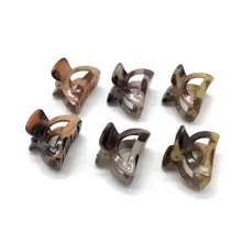 6 件/套半圓貝殼形迷你髮夾（2.8 公分）適合女孩,豹紋,可愛時尚髮飾,適合日常在家和戶外使用 - 彩色 - 查看 5