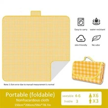 1入組戶外防水&防潮厚野餐墊,帳篷地墊,便攜,合適的適用於野營,遠足,海灘,草原 - 紅色 - 查看 4