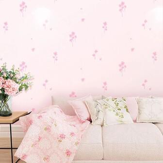 1卷現代簡約個性時尚花朵圖案PVC防水和防污牆紙,合適的適用於修復,裝修,建築物,,客人,作為內部背景裝飾用品