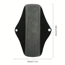 2 piezas de almohadillas menstruales reutilizables de bambú y carbón lavables, larga duración para uso nocturno, suaves y ligeras, con apoyo de vejiga para incontinencia, almohadillas para flujo regular, color negro