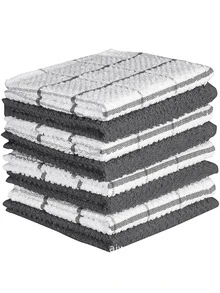 YIMEIS 1 Pieza Paño De Limpieza Para Cocina Gris Y Blanco A Cuadros - Cuadrículas grises y blancas - Ver 5