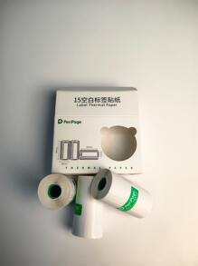 3 rollos Papel térmico 57mmx15mm Pegatina de etiqueta papel foto papel color papel para gato foto impresora - Blanco y Negro - Ver 4