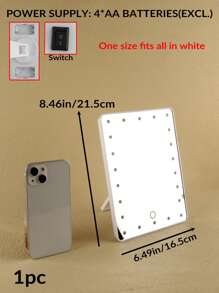 1 pieza Luz de espejo de maquillaje de plástico - Blanco - Ver 8