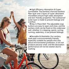 2 件装可洗竹炭卫生巾 夜用长效可重复使用卫生巾 柔软轻便膀胱支撑失禁垫 常规流量垫 灰色