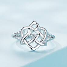 WOSTU 1pc 925 Sterling Silver Finger Ring for Women Birthday Valentine's Day Gift Platinum Plated Fine Jewelry - Silver - View 6