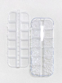 1 Hộp Ngọc Trai Giả Màu Trắng Trang Trí Móng Tay Nghệ Thuật Cho Móng Tay Tự Làm, Đá Quý Làm Móng, Phụ Kiện Làm Móng - trắng - Xem 4