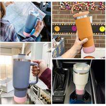 Silicone Cup Sleeve For Insulating / Covering Cup, Water Bottle, Glass, , Space Cup, With Universal Bottom Cover For Sports Bottle, 7-9.5cm - Purple - View 10