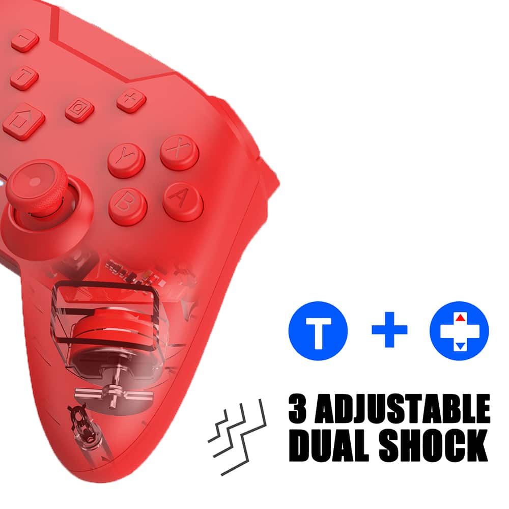 1 Pc YS01 Pure Red Vibration Feedback Wireless Game Controller