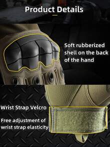 1pair Men's Half Finger Short Finger Outdoor Sport Motorcycle Riding Climbing Protective Sport Gloves - Army Green - View 3