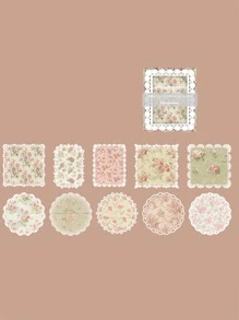 1包/20張復古植物花材料紙帶鏤空蕾絲裝飾用品 - 彩色 - 查看 5