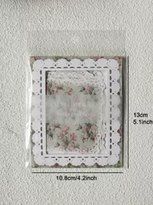 1包/20張復古植物花材料紙帶鏤空蕾絲裝飾用品 - 彩色 - 查看 6