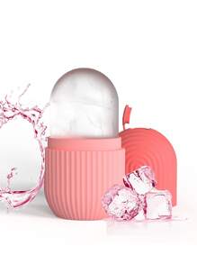 Ice Roller for Face and Eye, 1pc Silicone DIY Cooling Ice Mold Face Beauty Massage Shrink Pores Upgrade Mold for Face Neck and Eye - Pink - View 2