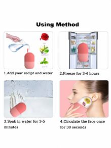 Ice Roller for Face and Eye, 1pc Silicone DIY Cooling Ice Mold Face Beauty Massage Shrink Pores Upgrade Mold for Face Neck and Eye - Pink - View 3