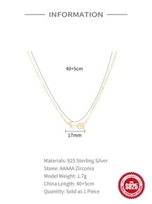 925銀花卉鬱金香項鍊，鍍18K金花鬱金香吊墜項鍊，項鍊套餐，女性日常佩戴情人節母親節禮物1入 - 金色 - 查看 6