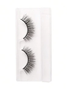 Asiteo 1 Pair 3D Effect Faux Mink Eyelashes, Natural & Soft For Everyday Wear - Black - View 3