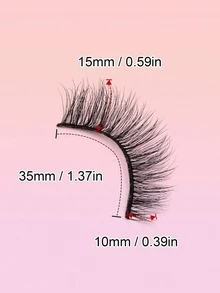 Asiteo 1 Pair 3D Effect Faux Mink Eyelashes, Natural & Soft For Everyday Wear - Black - View 8