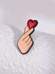 1 pièce Enfants Dessin Animé Doigt Que Cœur En Alliage Broche Homme Et Femme couples Épingle Love Émail Insignes À Envoyer Amis Cadeaux
