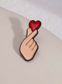 1 pièce Enfants Dessin Animé Doigt Que Cœur En Alliage Broche Homme Et Femme couples Épingle Love Émail Insignes À Envoyer Amis Cadeaux