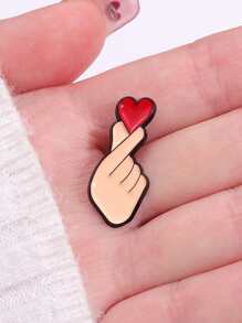 1 pièce Enfants Dessin Animé Doigt Que Cœur En Alliage Broche Homme Et Femme couples Épingle Love Émail Insignes À Envoyer Amis Cadeaux