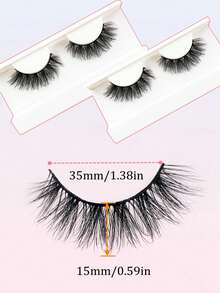 Asiteo 1 Pair 3D Effect Lightweight Daily False Eyelashes, Natural Look, Soft Criss-Cross Design - Black - View 2
