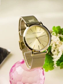 HANNAH MARTIN Hannah Minimalistic Women's Watch, Japan Movement, 3bar Water Resistant, Black Gift Box, Casual/Party Watch Set For Women - Gold - View 10