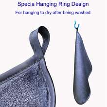 卸妝臉巾,可重複使用的卸妝巾(5入裝),可重複使用的微纖維潔面巾12英寸x 6英寸-粉藍灰色 - 灰色 - 查看 4