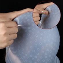 Silicon Gel Highlight Hair Dye Cap Hairstyling Tool - Blue - View 4