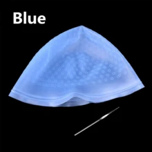 Silicon Gel Highlight Hair Dye Cap Hairstyling Tool - Blue - View 7