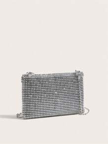 HELLO WEEKEND Lightweight, Business Casual Rhinestone Decor Bucket Bag Mini Drawstring Design, Clear Bag Faux Pearl Bag Evening Bag, Dinner Bag Glamorous, Elegant, Exquisite, Quiet Luxury Rhinestone For Party Girl, Woman, Bride Perfect For Party, Dinner/Banquet Christmas Party Dress, Glamorous Rhinestone Bag