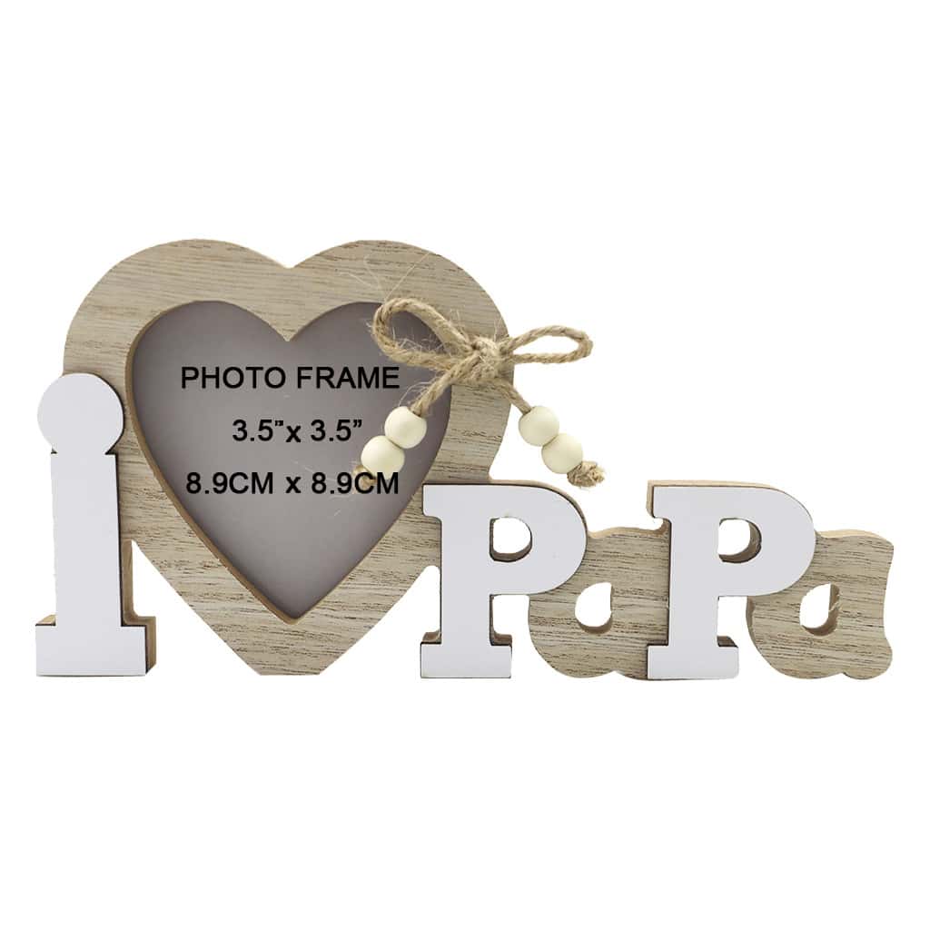 Marco Love papá - grabado natural madera foto memoria familia monumento foto real de madera - Beis - Ver 1