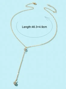 1 pièce Couleur Or Avec Strass Dames' Bikini Collier Long