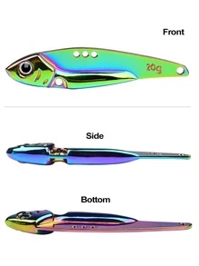 PRO BEROS 1入組VIB閃粉長投5g 7g 12g 15g 20g硬身魚餌釣魚