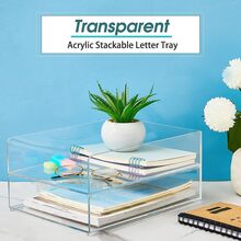 Organizador De Escritorio De Acrílico Transparente De 3 Niveles - transparente - Ver 3