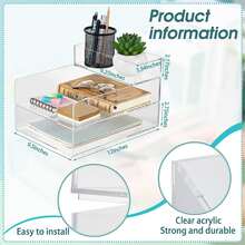 Organizador De Escritorio De Acrílico Transparente De 3 Niveles - transparente - Ver 2