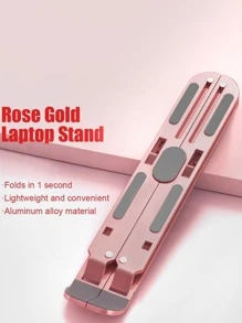 粉紅色鋁合金10檔可調節可折疊冷卻筆記型電腦立架,適用於17.5英寸以下的筆記型電腦,可用於桌面 - 藕粉色 - 查看 4