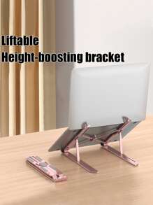 粉紅色鋁合金10檔可調節可折疊冷卻筆記型電腦立架,適用於17.5英寸以下的筆記型電腦,可用於桌面 - 藕粉色 - 查看 3