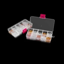 1set/10 Grids Jewelry Accessories Kit, Including Earring Posts, Ear Plugs, Lobster Clasps, Jump Rings, Suitable For Diy Jewelry Making Project - Set 1 - View 2