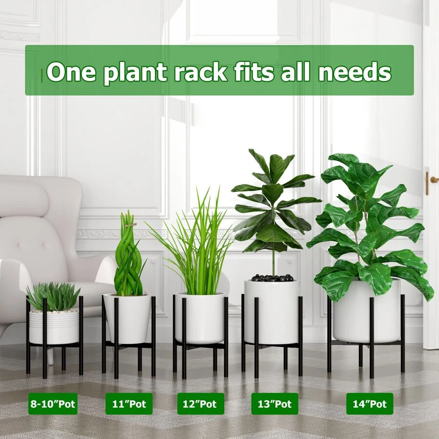 Plant Rack Adjustable Indoor Outdoor Modern Metal Plant Stand Organizer ...