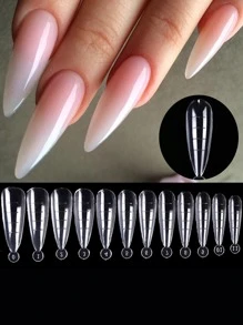 100 pezzi costruzione rapida Stampo suggerimenti unghie doppio acrilico finto dito UV gel scolpito copertura completa pressa Unghie finte manicure forniture Strumenti