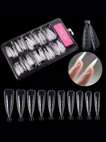 100 pezzi costruzione rapida Stampo suggerimenti unghie doppio acrilico finto dito UV gel scolpito copertura completa pressa Unghie finte manicure forniture Strumenti